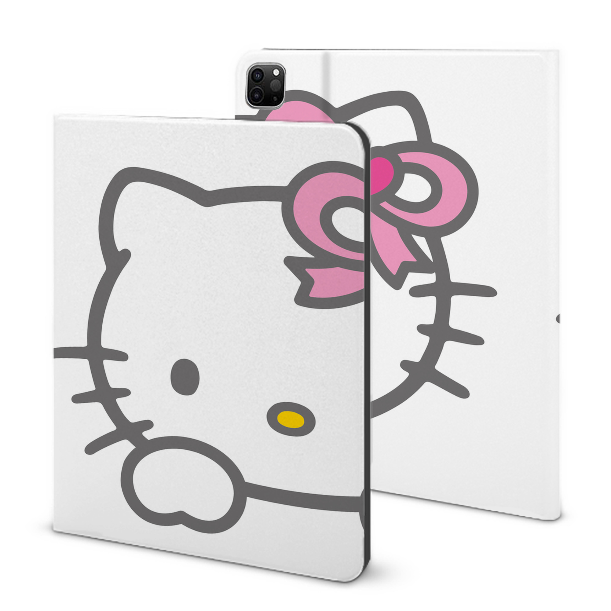 （画像用） Hello Kitty ハローキティ IPad ケース ブック型 PUレザー TPU 耐衝撃 軽量 薄型 ペン収納なし 全面保護 IPad 各モデル対応